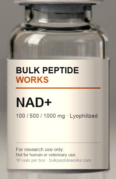 Vial of NAD+, labelled with the available strengths
