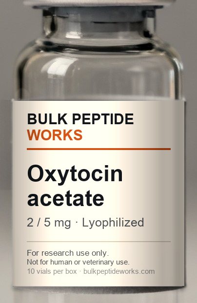 Vial of Oxytocin acetate, labelled with the available strengths