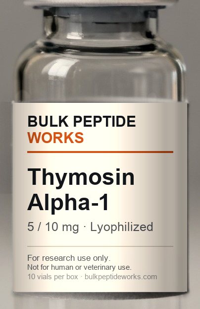Vial of Thymosin Alpha-1, labelled with the available strengths